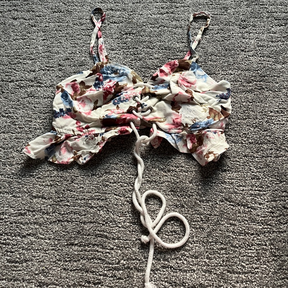 floral, mini top, medium, light worn